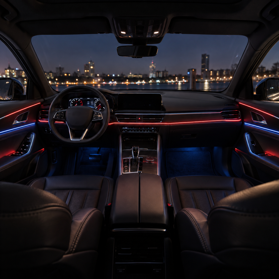 Luces LED Ambientales USB para Interior de Coche – Neón Flexible para Salpicadero