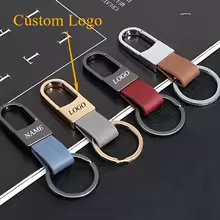 Llaveros de cuero con nombre y logotipo personalizado